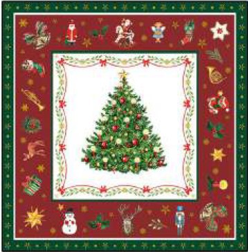 Guardanapo -  33314517 - Christimas Evergreen Red - 33x33cm