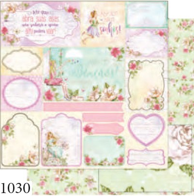 Papel Scrapbook - SD-1030 - Litoarte - Fadas adultas Tags