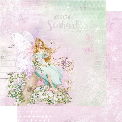 Papel Scrapbook - SD-1024 - Litoarte - Fadas Adultas
