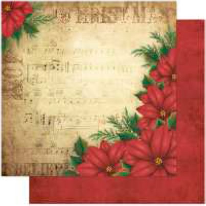 Papel Scrapbook - SDN-012 - Litoarte - Poinsetias Vermelhas - 30,5 x 30,5cm