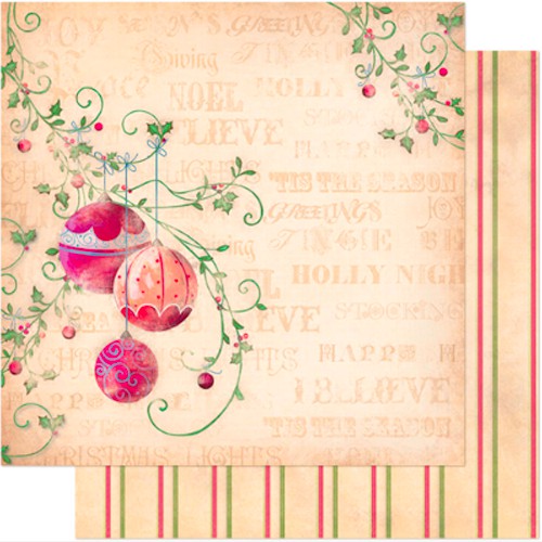 Papel Scrapbook - SDN-014 - Litoarte - Vintage / Bolas - 30,5 x 30,5cm