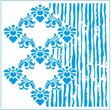 Stencil Litoarte - STXX-257 - Arabescos Textura Listras - 20x20cm
