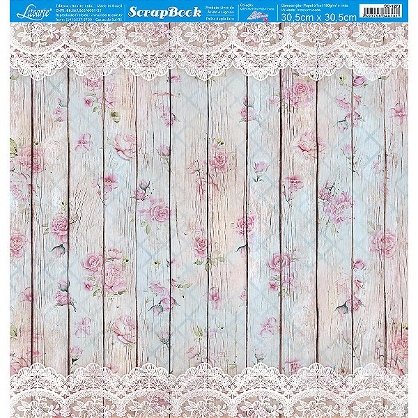 Papel para Scrapbook - SD-1273 - Coleção Mon Monde Rose Bleu - Principal