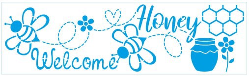 Stencil Litoarte - STE-384 - Coleção Doces Momentos - Welcome - 28x8cm