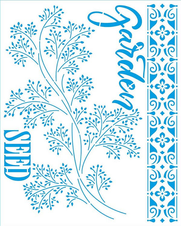 Stencil Litoarte - STR-267 - Garden Seed - 20x25cm