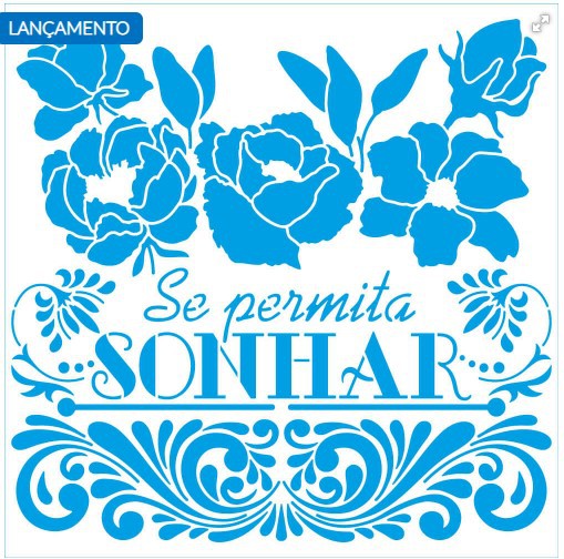 Stencil Litoarte - STXX1-014 - By Lili Negrão - Se Permita Sonhar - 20x20cm