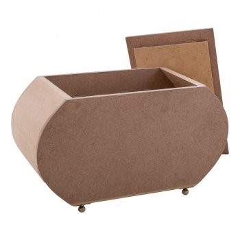 Caixa em MDF Ovalada sem o pé metálico G 29x12,5x17 R949