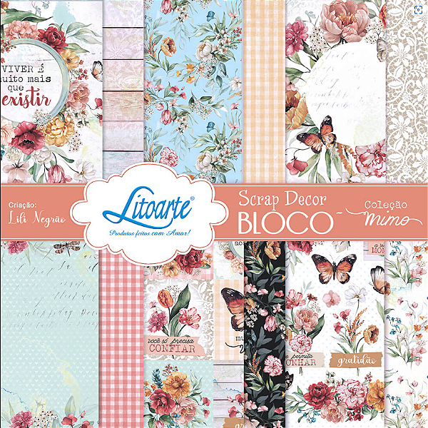 Bloco de Papéis para Scrapbook - SBXV1-001 – Coleção Mimo