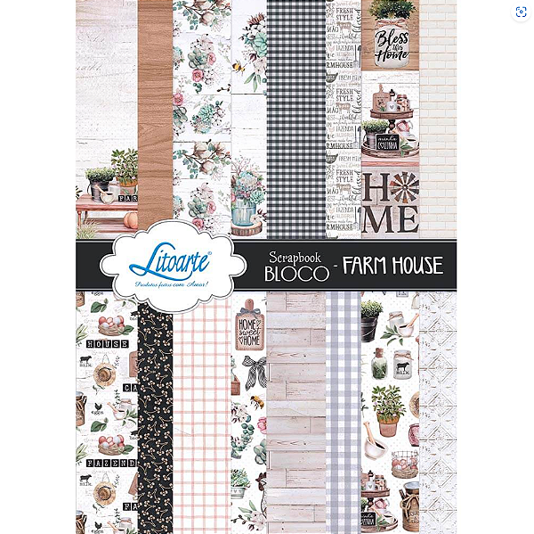 Scrap Bloco A4 - Coleção Farm House - SBA4-004