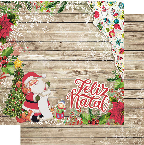 Papel Scrapbook - SDN-123 - Litoarte - Noel Vintage II - 30,5 x 30,5cm