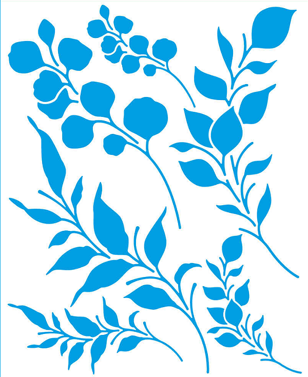 Stencil Litoarte - STM-752 - Folhas - 17x21cm
