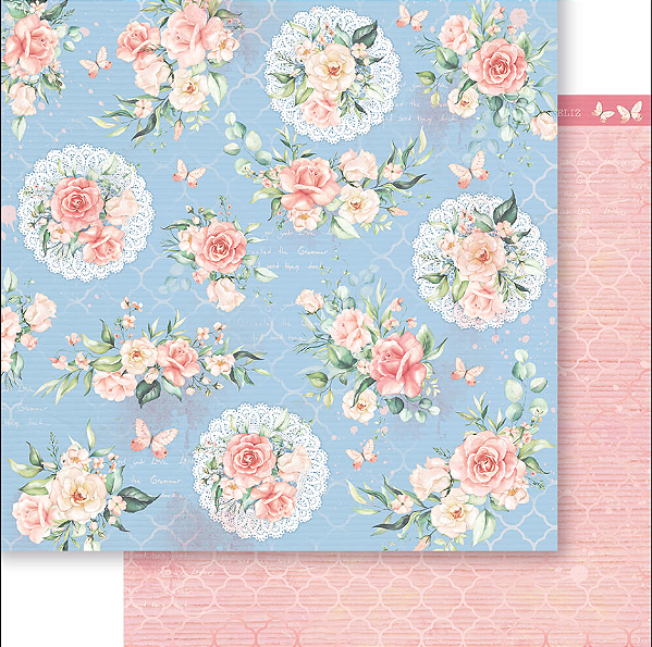 Papel para Scrapbook - SD1-104 - Lili Negrão - Coleção Amor Com Arte