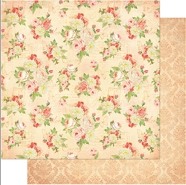 Papel para Scrapbook - SD-0778 - Dupla Face - Flores Vintage