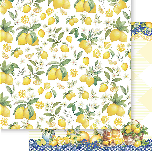 Papel Para Scrapbook - SD-1320 - Dupla Face - Coleção Limões
