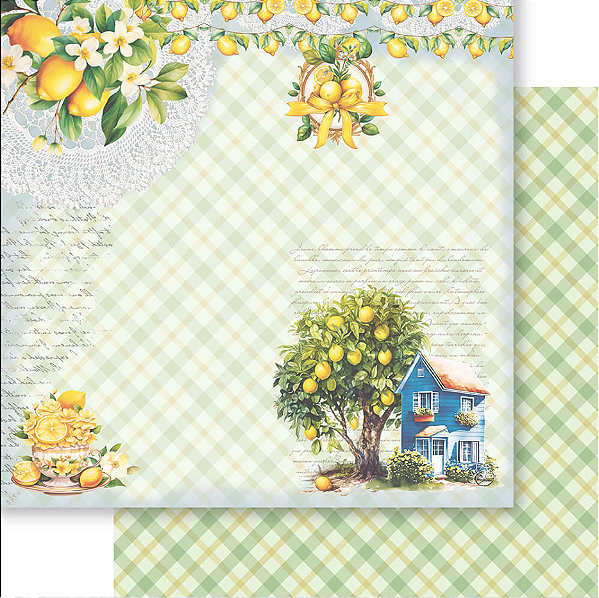 Papel Para Scrapbook - SD-1322 - Dupla Face - Coleção Limões