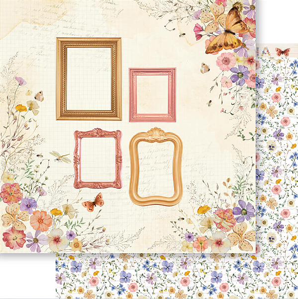 Papel Para Scrapbook - SD-1307 - Dupla Face - Coleção Delicadeza Em Flores
