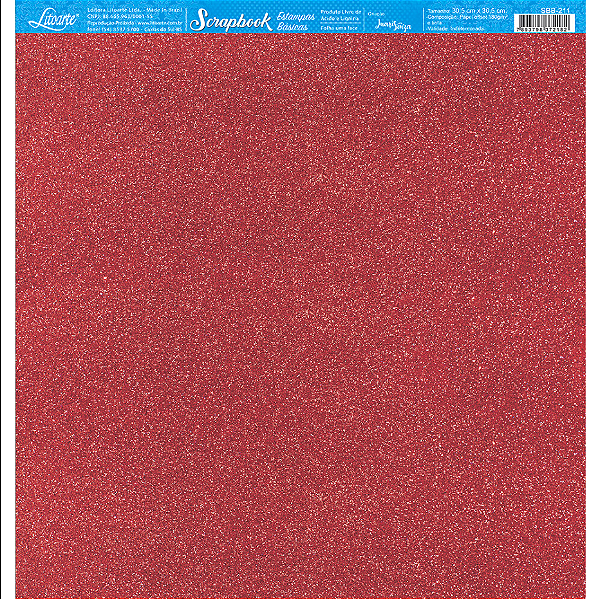Papel para Scrapbook - SBB-211 - Estampas Básicas - Coleção Floral 3D – Textura Vermelha