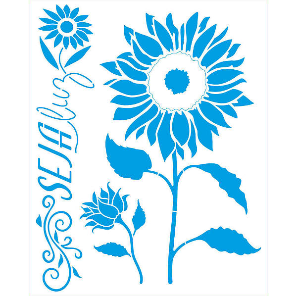 Stencil Retangular - STR-202 - Girassol - Seja Luz