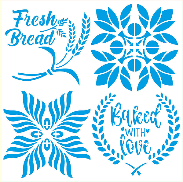 Stencil Litoarte - STXX-298 - Fresh Bread - 20x20cm
