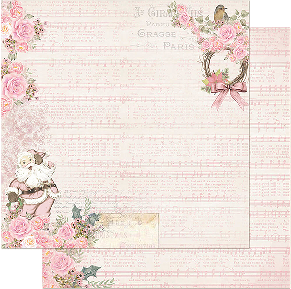Papel Scrapbook - SDN-110 - Litoarte - Papai Noel Roupa Rosa