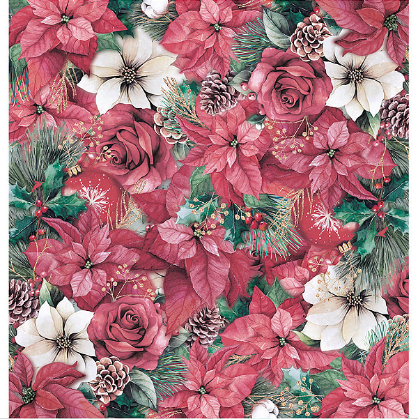 Papel para Scrapbook - SDN-185 - Dupla Face - Coleção Jardim de Natal