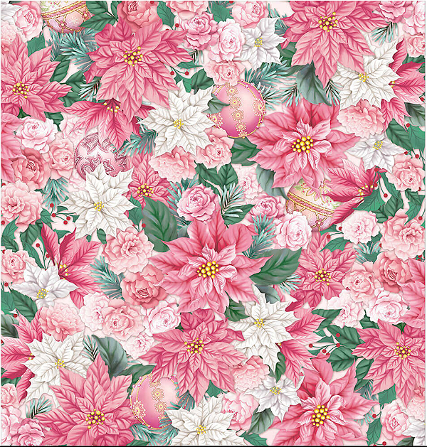 Papel para Scrapbook - SDN-117 - Dupla Face - Natal Rosa