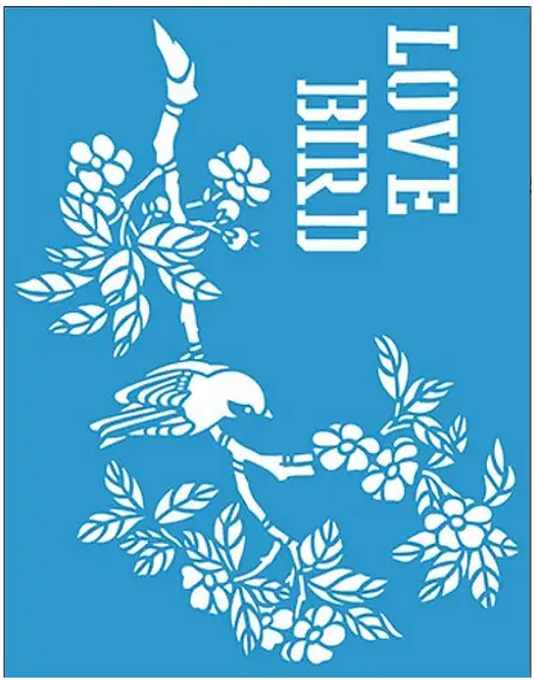 Stencil Litoarte - STR-015 - Love Bird - 20x25cm