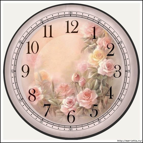 Papel impresso Relógio Floral copyart 25x25cm