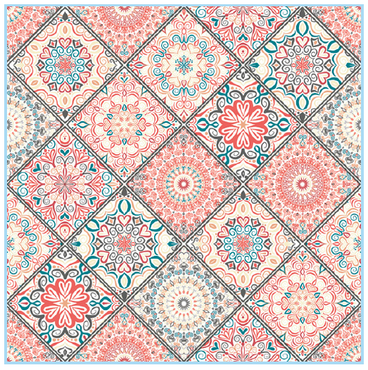 Guardanapo -  G3-028 - Mandala Boho Chic Style - 33x33cm
