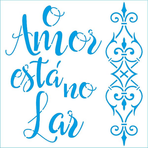 Stencil Litoarte - STA-210 - Frase: O Amor Está No Ar - 14x14cm
