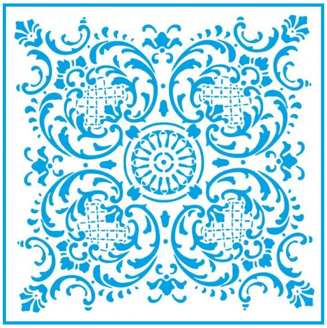 Stencil Litoarte - STXX-151 - Azulejo de Arabescos - 20x20cm