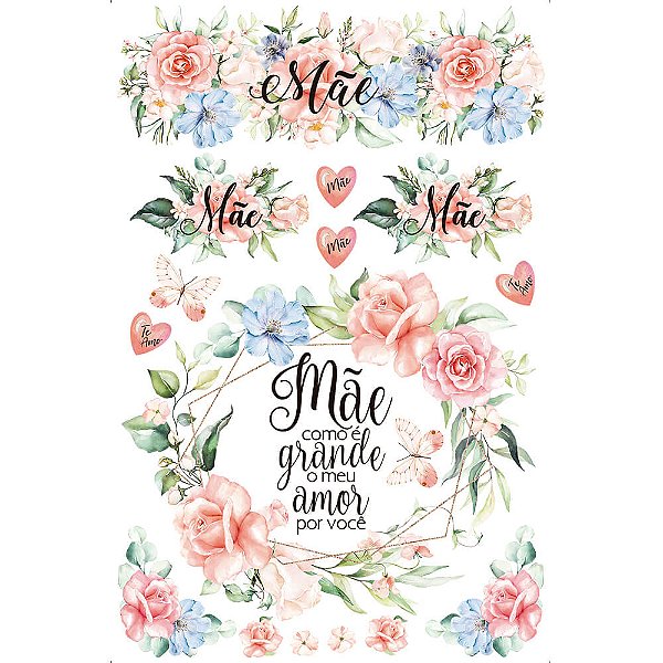 Transfer de Imagem Big - Flores Mãe - TIB-011