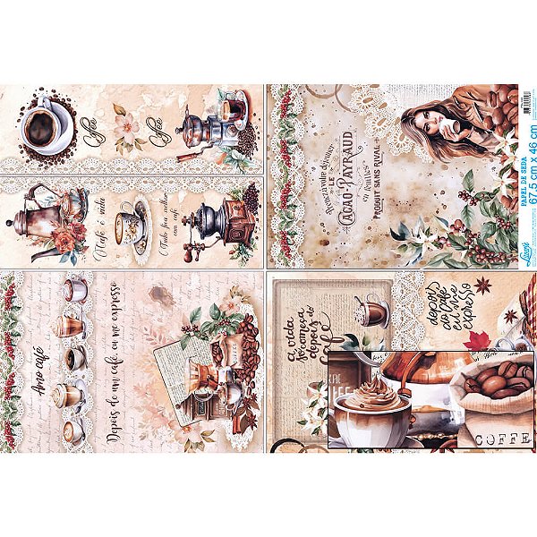 Papel De Seda - PSL043 - Café - 67,5 X 46Cm