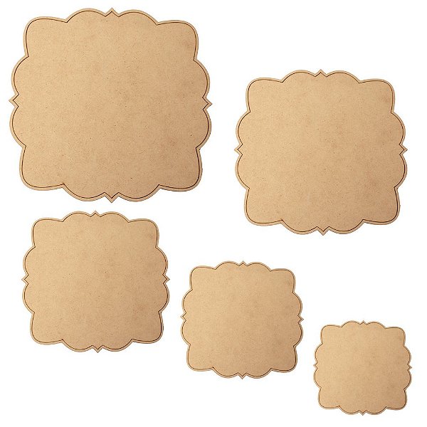 Kit Com 5 Placas e Molduras Quadradas Trabalhadas R1470