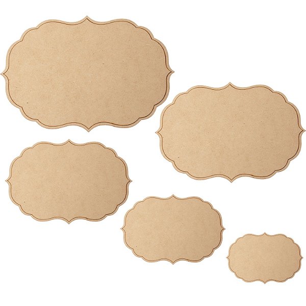 Kit Com 5 Placas e Molduras retangular Trabalhada R1477