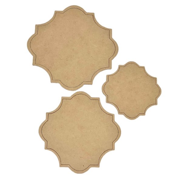 Kit Com 3 Placas e Molduras Trabalhadas R2314
