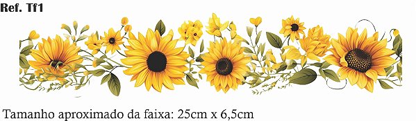 Transfer Têxtil Termocolante - Barra Floral TF1 - 25cm x 6,5cm