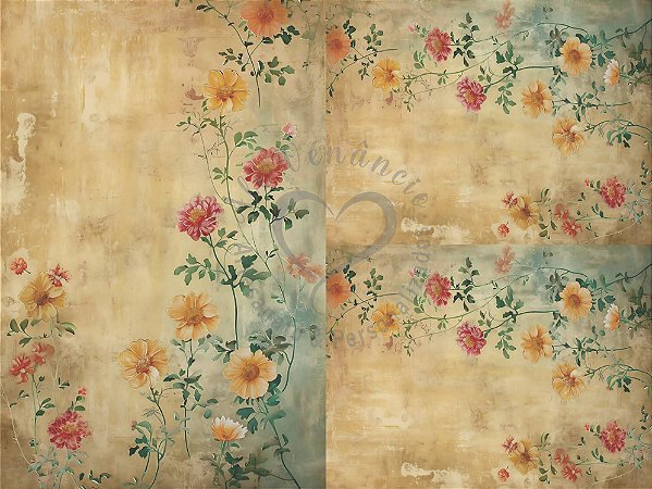 Papel De Seda - ES15 - Coleção Estamparia Floral 40x30cm