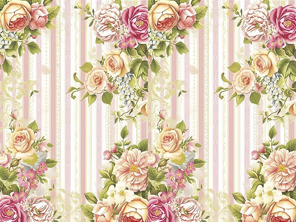 Papel De Seda - ES61 - Coleção Estamparia Floral 40x30cm