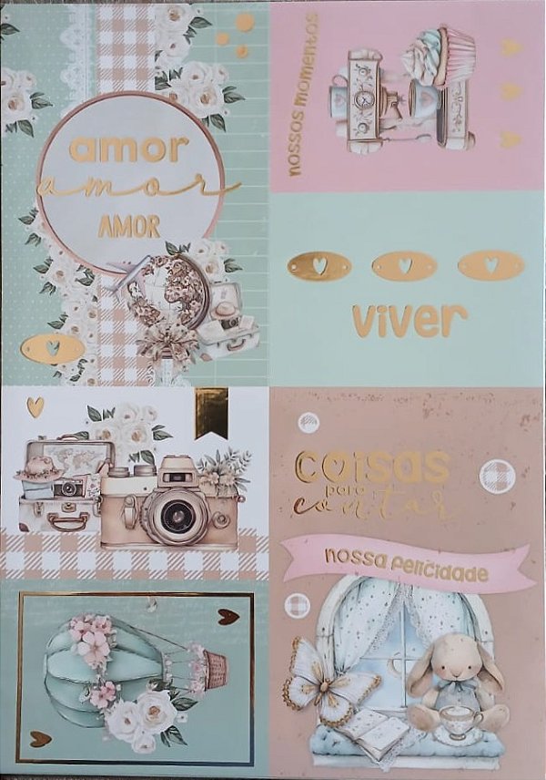 Folhas Especiais  A4- Cards 001 - Com Foil - Coisas Para Contar