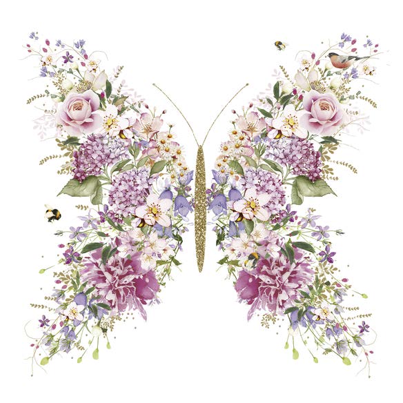 Guardanapo - 133002595 - Papillon Et Fleurs - 33x33cm