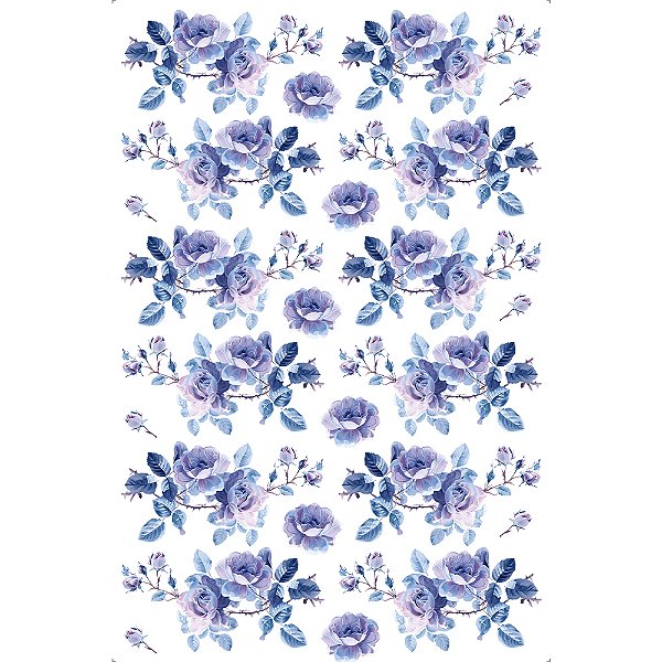 Transfer de Imagem - TIB-067 - Big - Ramo de Flores Azuis
