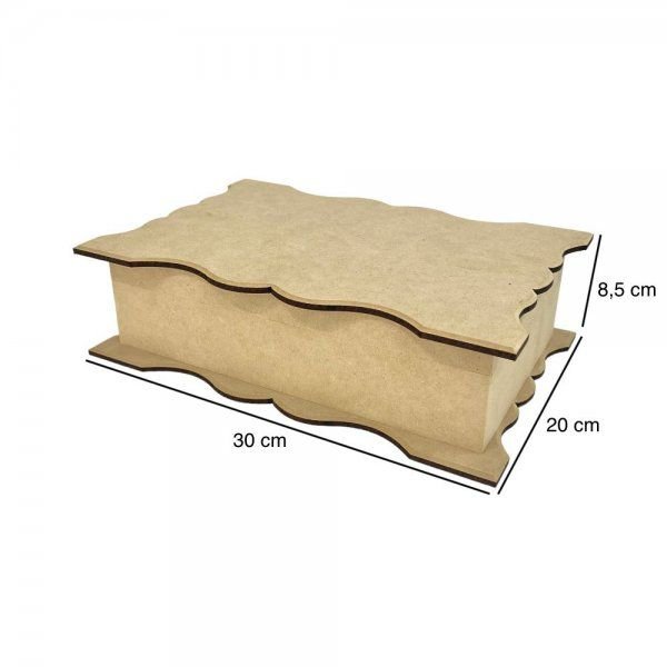 Caixa Biju em MDF com tampa trabalhada 30x20x8 R2388