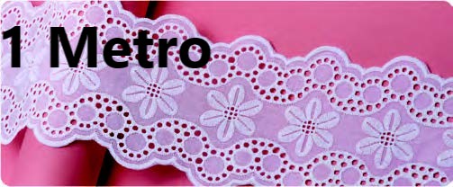 BA018 - 001 - Bordado Algodão - 10,9cm larg. - Branco - 1 metro