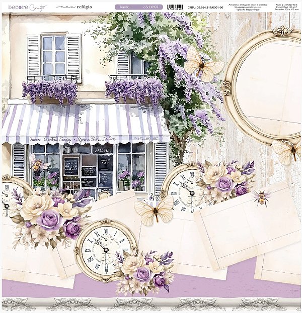 Papel de Scrap Dupla Face -0907- Meu refúgio - Tenda