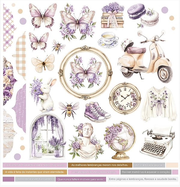 Papel de Scrap Dupla Face -0904 - Meu refúgio - Recortes Frases