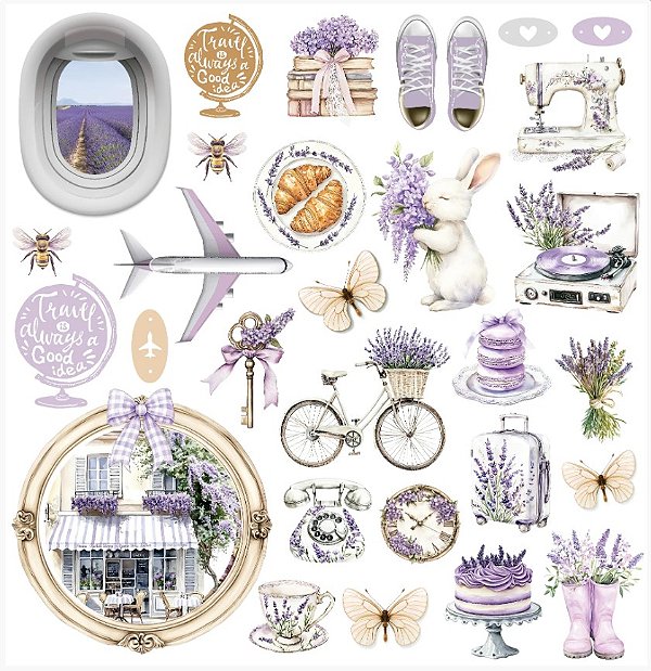 Papel de Scrap Dupla Face -0903 - Meu refúgio - Recortes Avião