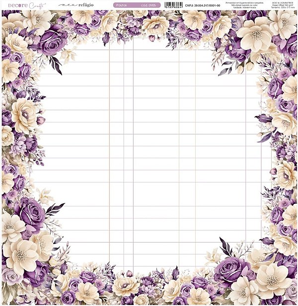 Papel de Scrap Dupla Face -0905 - Meu refúgio - Pautas