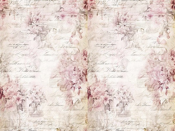 Papel De Seda  - ES69 - Coleção Estamparia Floral 40x30cm