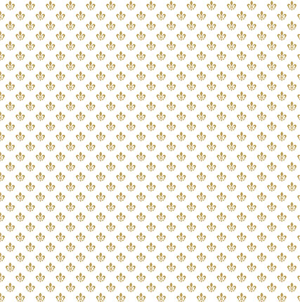 Papel Scrapbook - SH30-052 - Hot Stamping - Flor de Lis Branco Dourado